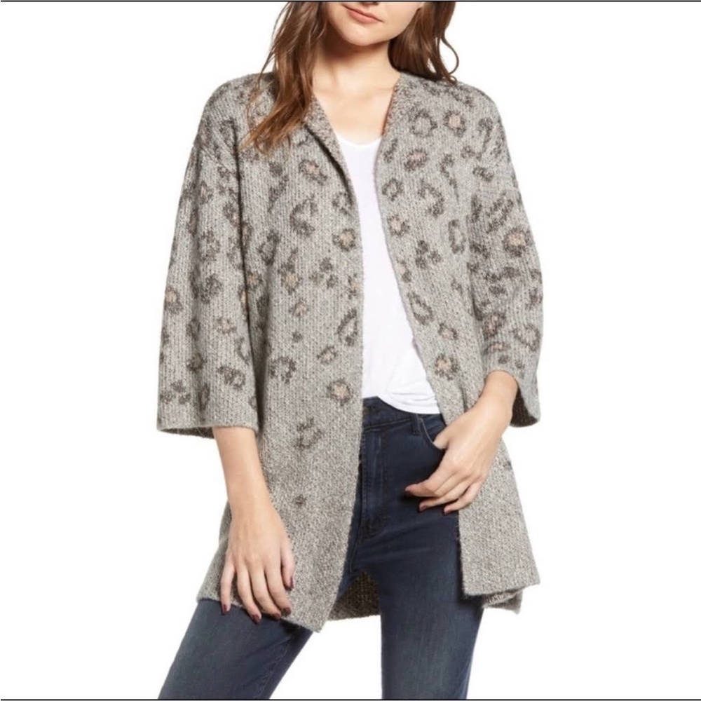 Cupcakes and Cashmere Grey Cheetah Cardigan
